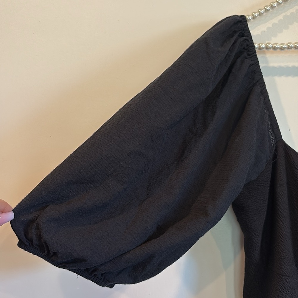 Maeve Puff Sleeve Mini Dress Black Size XL - Picture 7 of 16